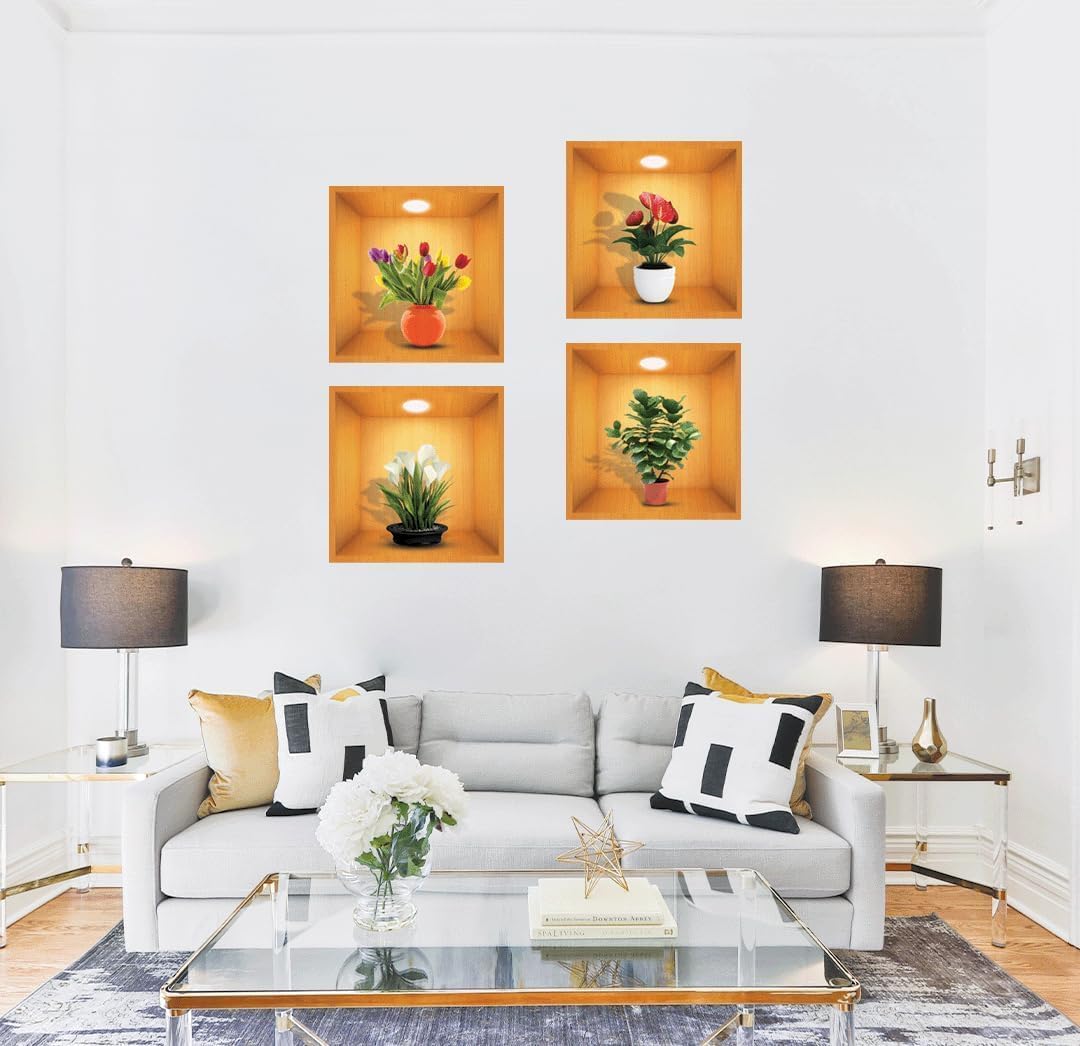🏡 3D Decorative Wall Stickers Floral Buy 2 Get 3