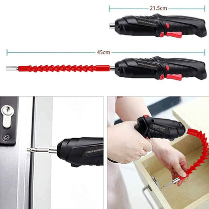 46-Piece Cordless Electric Screwdriver & Drill Kit with Rechargeable Battery, LED Light & 90° Rotating Handle