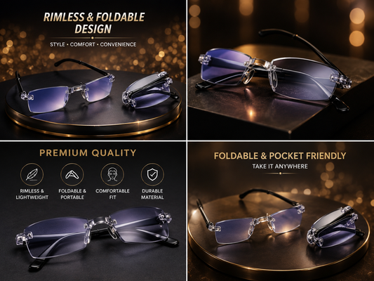 Foldable Metal Frame Adaptive Power Reading Glasses Buy 1 Get 1 Free