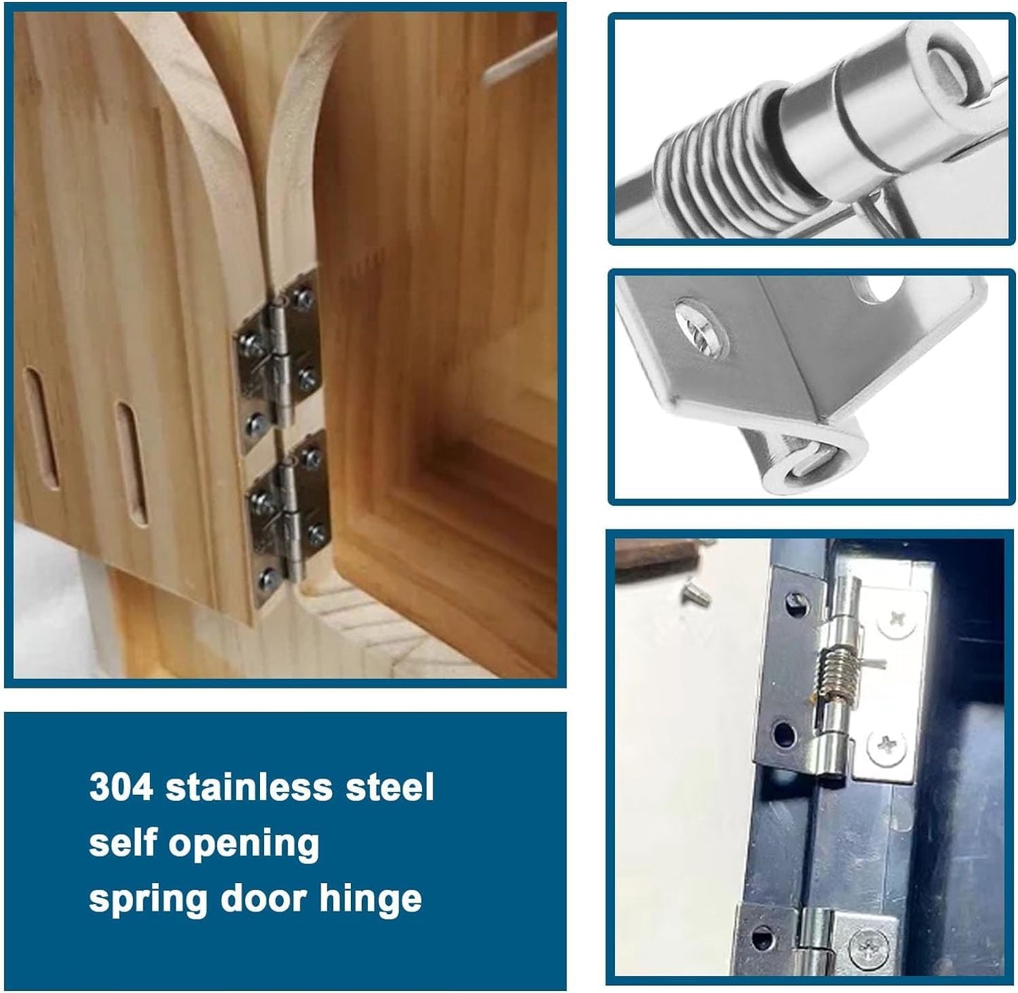 Heavy Duty 3-in-1 Self-Closing Garage Door Hinge - Automatic Spring Hinge with 90° Positioning, Anti-Rust Folding Shelf Hinge & Invisible Door Closer