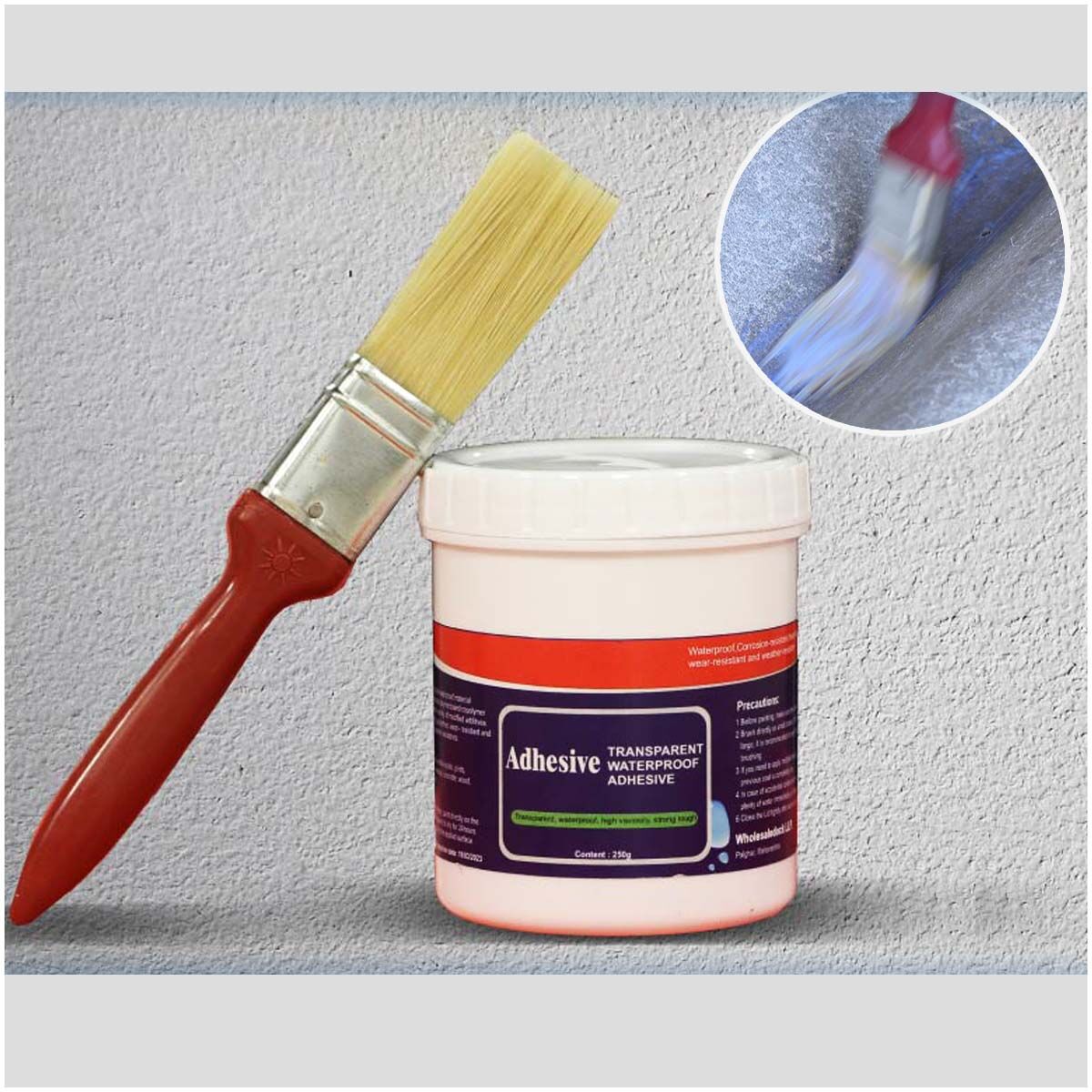 Transparent Waterproof Leak Repair Sealant with Brush | Multi-Surface Crack Filler & Protective Coating