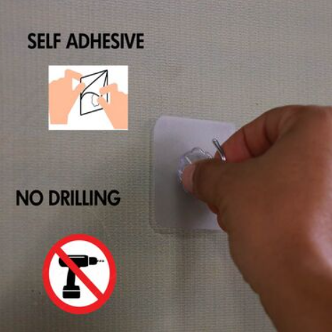 StickHold™ Heavy-Duty Wall Hanger Stickers (Pack of 20) | No-Drill Self-Adhesive Hooks | Multi-Purpose Wall Organizers