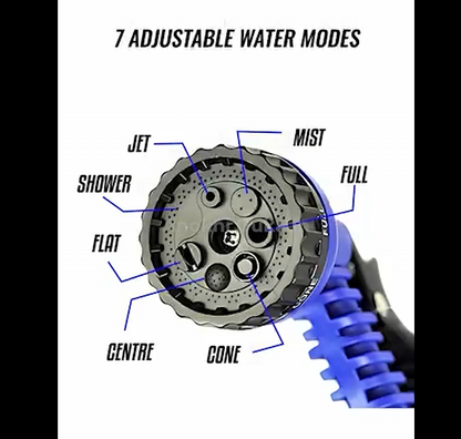 HydroFlex™ Magic Expandable Water Hose with 7-Mode Spray Gun | Lightweight Garden & Car Wash Pipe | Kink-Free Expandable Hose