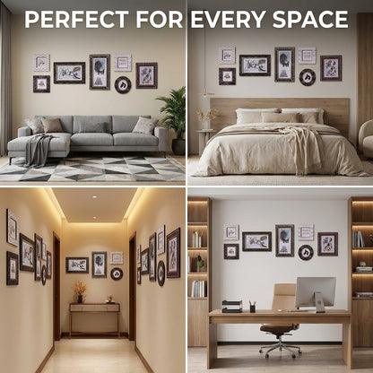 DecoraFrame™ Luxury 3D Wall Frame Sticker Set (Pack of 7) | DIY Peel & Stick Designer Wall Décor | Modern Home Makeover Art