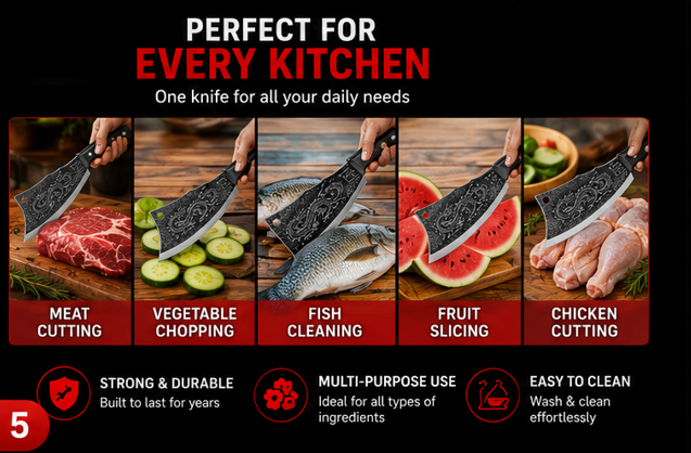Dragon Power Cleaver Knife – Ultra Sharp Meat & Vegetable Cutter