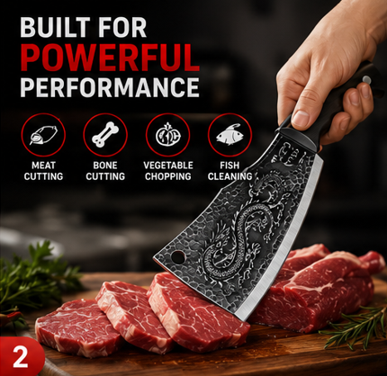 Dragon Power Cleaver Knife – Ultra Sharp Meat & Vegetable Cutter