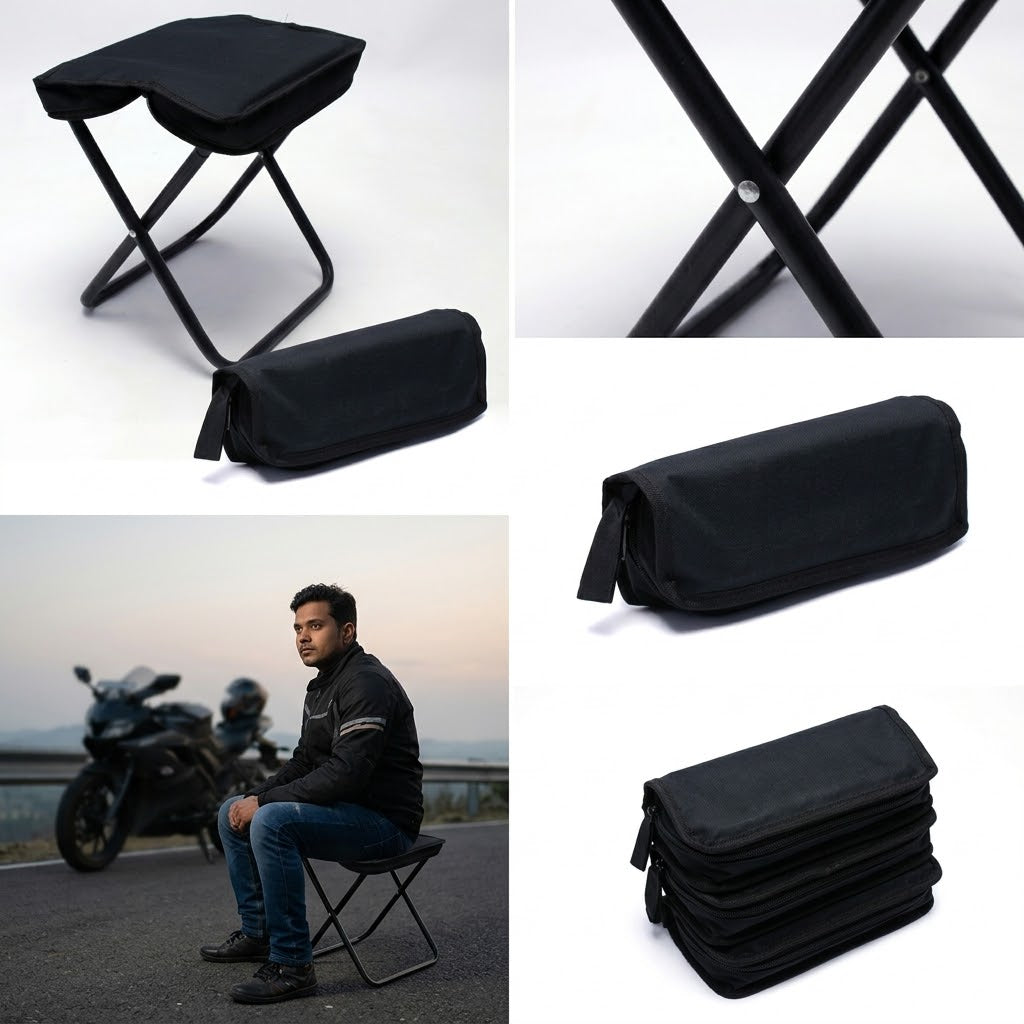 Ultra-Compact Foldable Smart Stool with Carry Pouch
